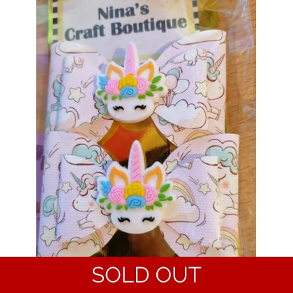 Unicorn Hair Bow Set